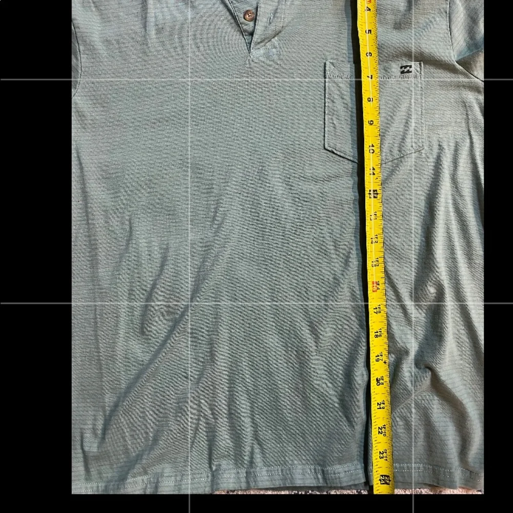 BILLABONG SEA GREEN MEN MEDIUM POLO POCKET SHIRT NWOT EUC - Picture 6 of 7